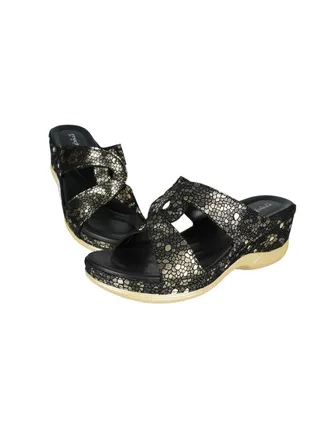 092-2696 Michelle Morgan Ladies Wedge Heel Sandals 2407-3 Gold 