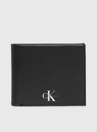 Men's Leather RFID Billfold Wallet -  smooth leather, Black 