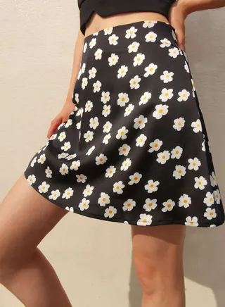 Fashion Women's High-waisted Printed Short Skirt 