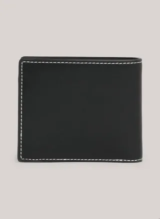 Men's Heritage Bifold Small Credit Card Wallet -  Recycled leather mix, Black 