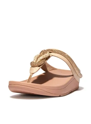 Fitflop Ladies Fino Crystal Toe Post FQ3-A20 Stone 