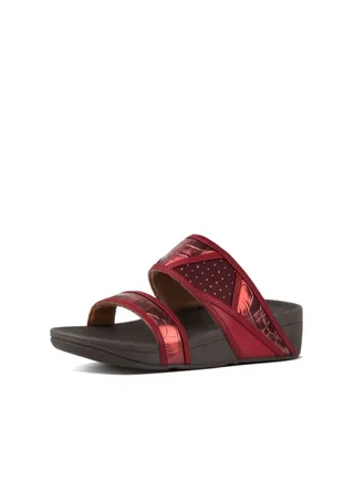 Open Toe Slip-On Wedge Sandals Maroon 