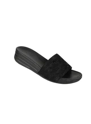 092-2632 Michelle Morgan Ladies Wedge Sandals Black 214RJ901 