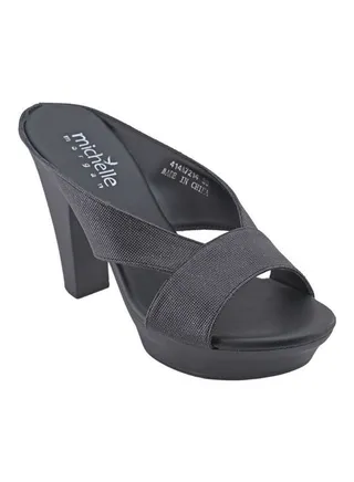 Slip-On Heeled Sandals Black 