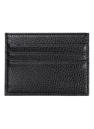 Simple Soft Leather Card Case With 6 Card Slots Black 