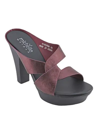 Slip-On Heeled Sandals Red/Black 