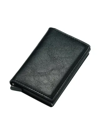 Solid Design Bi Fold Wallet Black 