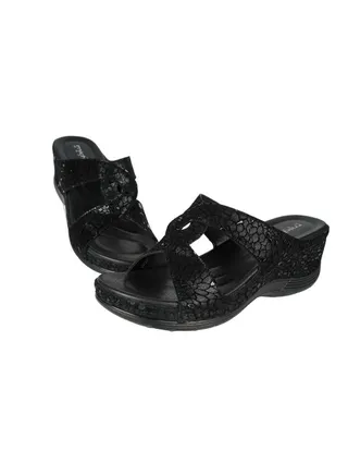 092-2695 Michelle Morgan Ladies Wedge Heel Sandals 2407-3 Black 