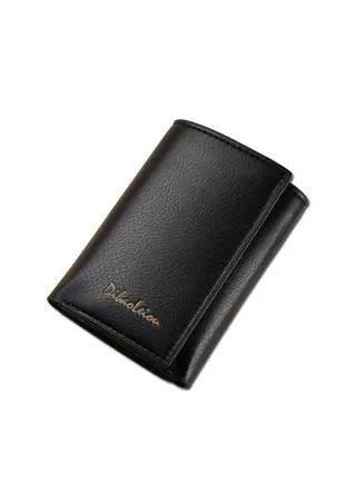Solid Tri Fold Wallet Black 