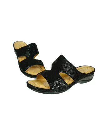 092-2704 Michelle Morgan Ladies Wedge Heel Sandals 88909-19 Black 