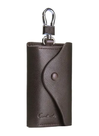 2-Fold Portable Key Ring Attached Casual Wallet Coffee 