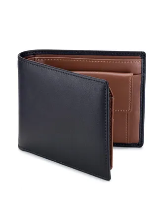 Men's Leather Wallet with Coin Pocket Flip Up ID Window RFID Blocking Slim Bifold Credit Card Front Pocket Wallet (Brown) 