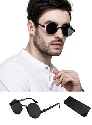 Hippie Round Sunglasses for Women Men Circle Sun Glasses UV400 Protection 
