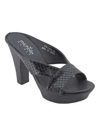 Slip-On Heeled Sandals Black 