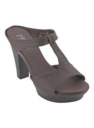 High Heel Wedge Sandals Brown 