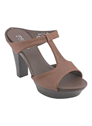Slip-On Heeled Sandals Brown 