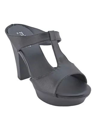 Slip-On Heeled Sandals Black 