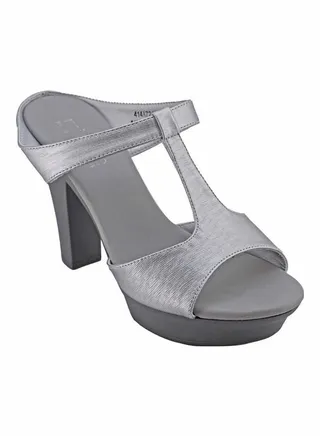 High Heel Wedge Sandals Silver 