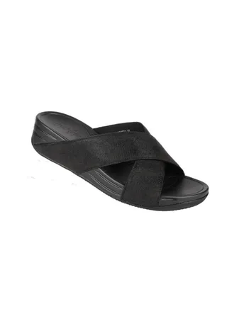 092-2620 Michelle Morgan Ladies Wedge Sandals Black 214RJ921 