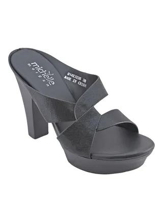 High Heel Wedge Sandals Black 