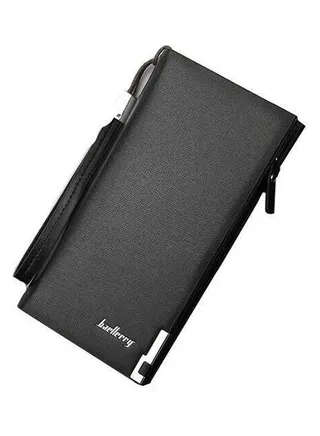 European And American Multifunctional Leather Long Paragraph Wallet Black 