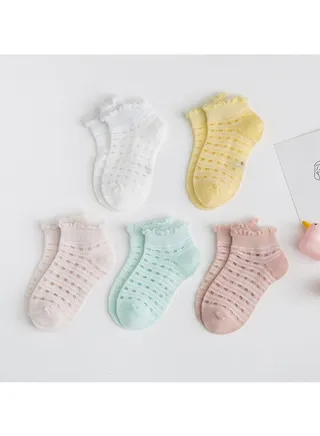Child Absorb Sweat and Ventilate Socks 5 Pairs High Quality Socks One Size Fits All 