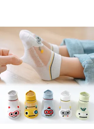 Child Absorb Sweat and Ventilate Socks 5 Pairs High Quality Socks One Size Fits All 