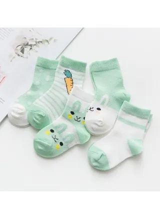 Child Absorb Sweat and Ventilate Socks 5 Pairs High Quality Socks One Size Fits All 