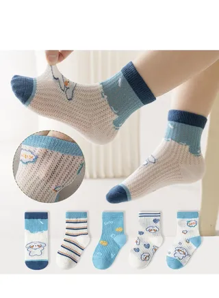 Child Absorb Sweat and Ventilate Socks 5 Pairs High Quality Socks One Size Fits All 