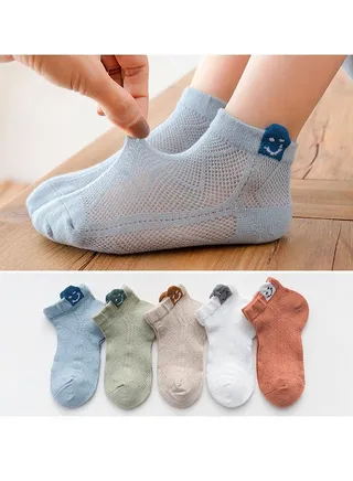 Child Absorb Sweat and Ventilate Socks 5 Pairs High Quality Socks One Size Fits All 
