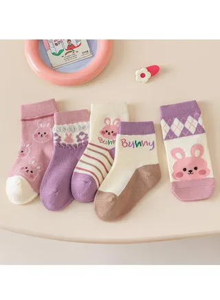 Child Absorb Sweat and Ventilate Socks 5 Pairs High Quality Socks One Size Fits All 