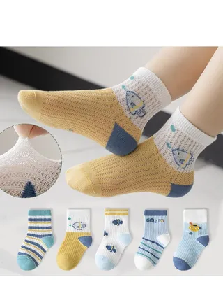 Child Absorb Sweat and Ventilate Socks 5 Pairs High Quality Socks One Size Fits All 