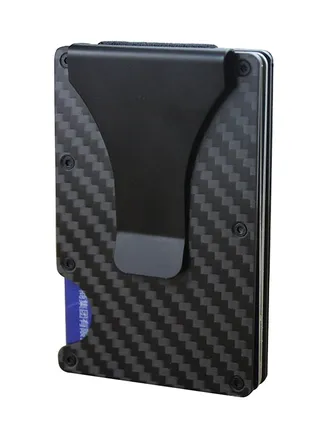 Carbon Fiber Slim Wallet Credit Card Holder Black 