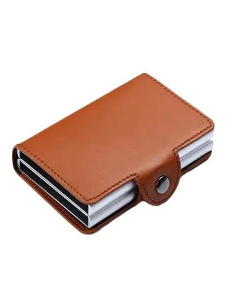 Anti Theft And Automatic Smart Card Holder Brown 
