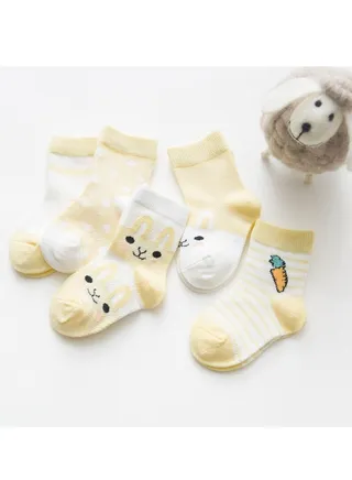 Child Absorb Sweat and Ventilate Socks 5 Pairs High Quality Socks One Size Fits All 
