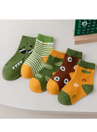 Child Absorb Sweat and Ventilate Socks 5 Pairs High Quality Socks One Size Fits All 
