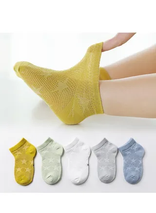 Child Absorb Sweat and Ventilate Socks 5 Pairs High Quality Socks One Size Fits All 