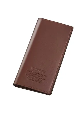 Solid Bi Fold Wallet Brown 