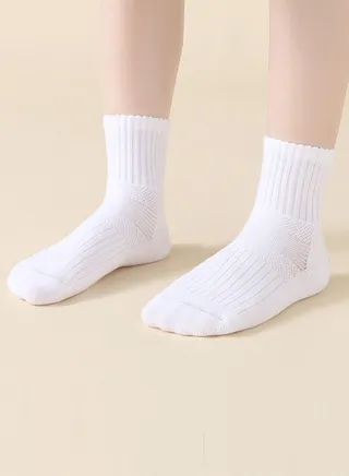 Pack of 5 Pattern White Kids Toddler Crew Socks 