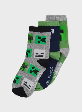 Minecraft Pack Of 6 Printed Sockes 