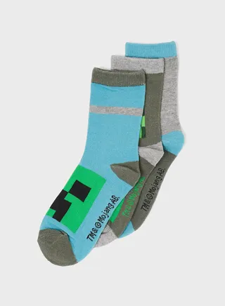 Minecraft Pack Of 6 Printed Sockes 