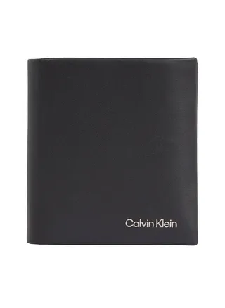 Men's Trifold Wallet -  Leather, Black 