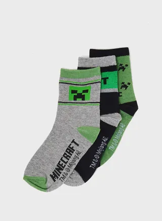 Minecraft Pack Of 6 Printed Sockes 