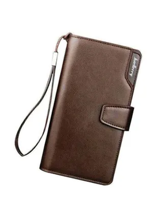 Faux Leather Wallet Brown 