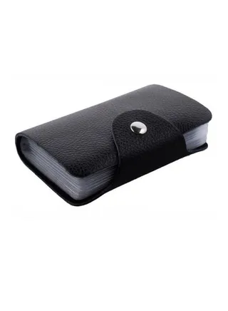 Leather Card And ID Case Black 