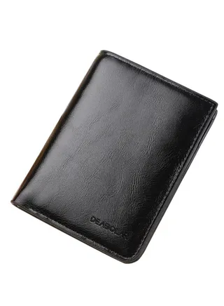 Brief Design Foldable Wallet Black 