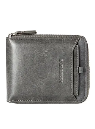 Horizontal Zipper Wallet Grey 