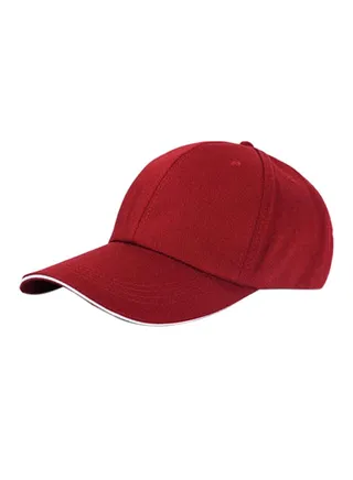 Adjustable Snapback Baseball Cap Wine Red 