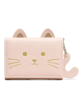 Small Wallet, Cartoon Cute Wallet for Girls, Trifold Wallet Slim Coin Purse Cash Pocket ID Window, PU Leather Slim Purse, Credit Card Holders for Women Girls 