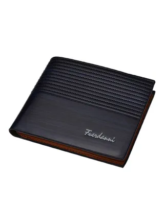 Vintage Multi-Slot Bi-Fold Wallet Dull Polish Blue 